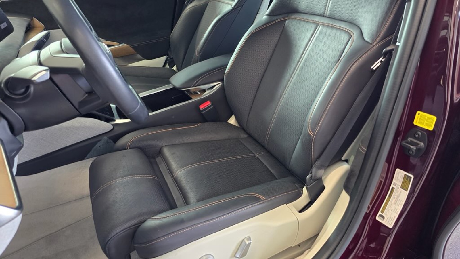Spotless front seat after an interior detail