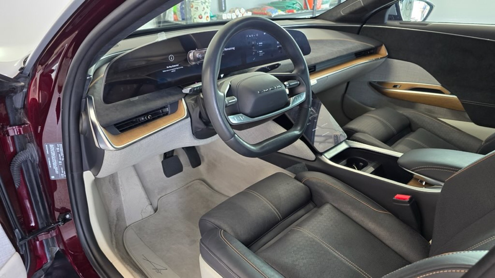Detailed steering wheel and dashboard
