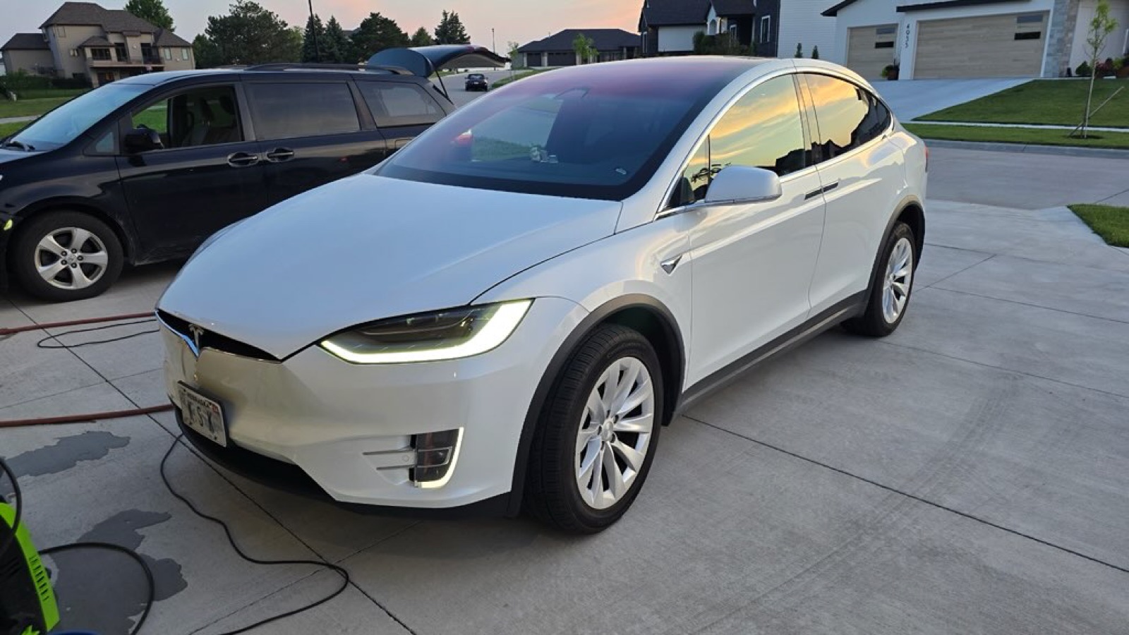 Detailed white Tesla Model X